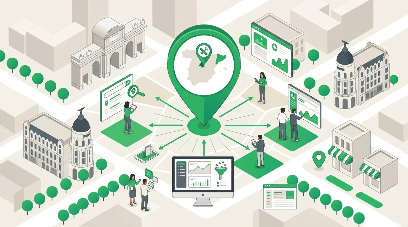 Geotargeting SEO para negocios en Madrid, mapa digital