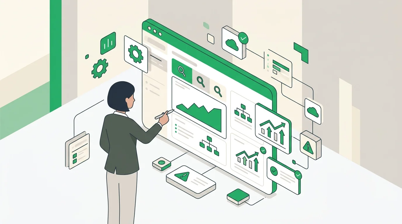 Panel de control de Search Console SEO con datos de rendimiento